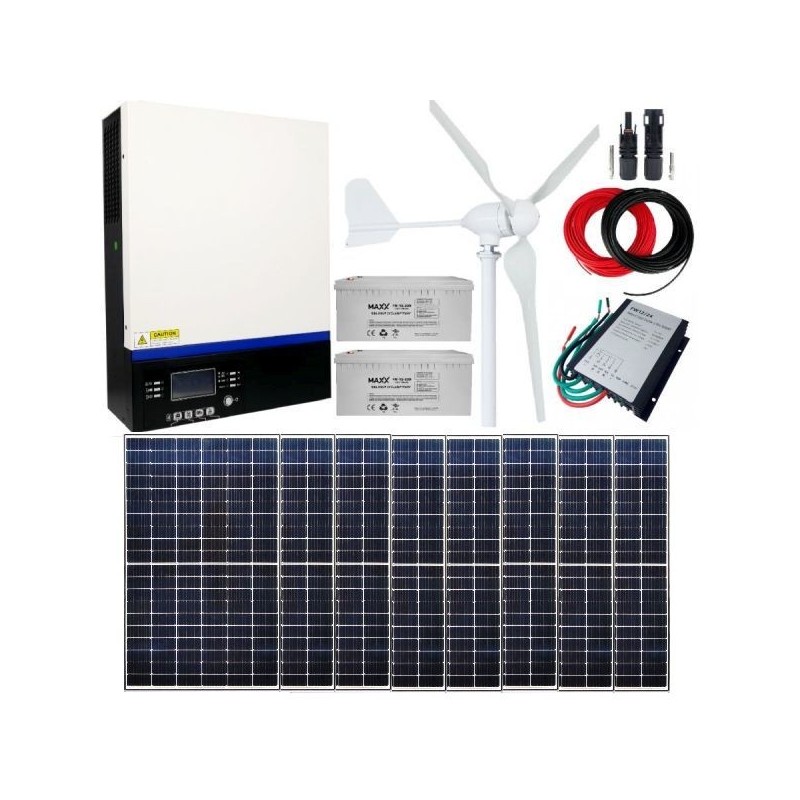 Elektrownia wiatrowo-fotowoltaiczna 3,6kW z Akumulatorami