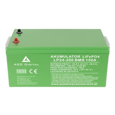 Akumulator LiFePO4 24V 200Ah LP24-200 z Bluetooth i matą grzewczą