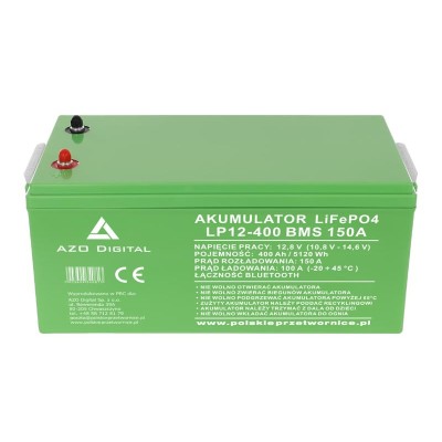 Akumulator LiFePO4 LP12-400 400Ah 12V 150A z Bluetooth i matą grzewczą