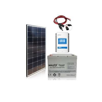 Zestaw PV: Panel 140W Maxx + Regulator 10A + Aku. 70Ah