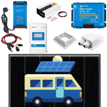 DUŻY ZESTAW ZASILANIA SOLARNEGO NA KAMPER 405W