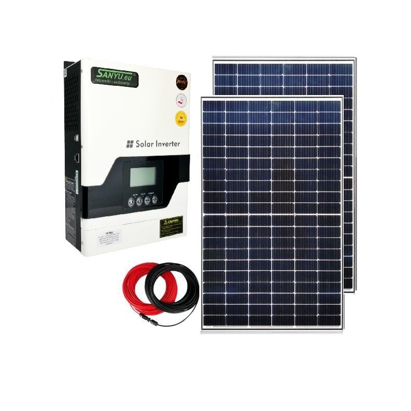 Zestaw Off-Grid - 2x Panel PV 300W + Sanyu SPV18-1012 VPM