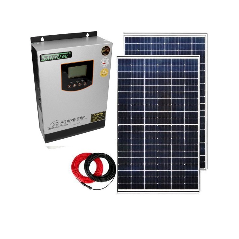 Zestaw Off-Grid - 2x Panel PV 300W + Sanyu SPV18-1012 VPM