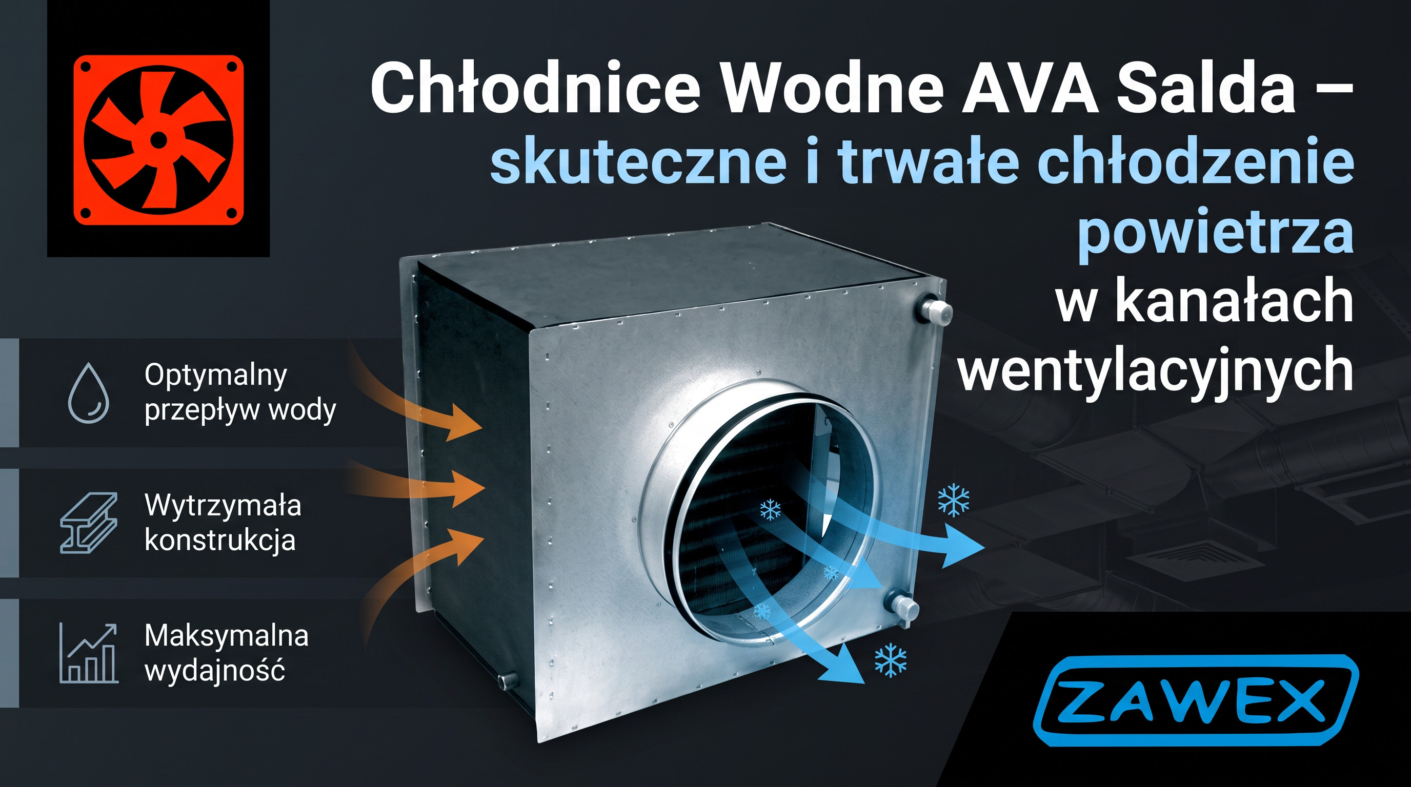 Chłodnice Wodne AVA Salda – kanałowe chłodnice do wentylacji
